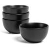 imageoverampampback Coupe Cereal Bowl Set  Stoneware Dishes  Comes with 4 Cereal Bowls  EasytoStack Breakfast Place Settings  6quot x 6quot x 26quot  25oz  SemiMatte WhiteBlack