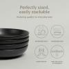 imageoverampampback Coupe Cereal Bowl Set  Stoneware Dishes  Comes with 4 Cereal Bowls  EasytoStack Breakfast Place Settings  6quot x 6quot x 26quot  25oz  SemiMatte WhiteBlack