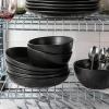 imageoverampampback Coupe Cereal Bowl Set  Stoneware Dishes  Comes with 4 Cereal Bowls  EasytoStack Breakfast Place Settings  6quot x 6quot x 26quot  25oz  SemiMatte WhiteBlack