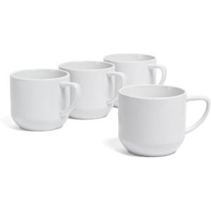 imageoverampampback Coupe Porcelain Coffee Mugs  4Piece Mug Set  Enjoy the Perfect Cup of Coffee Tea Latte and More  Glossy White  14 OzMugs  4 Pieces