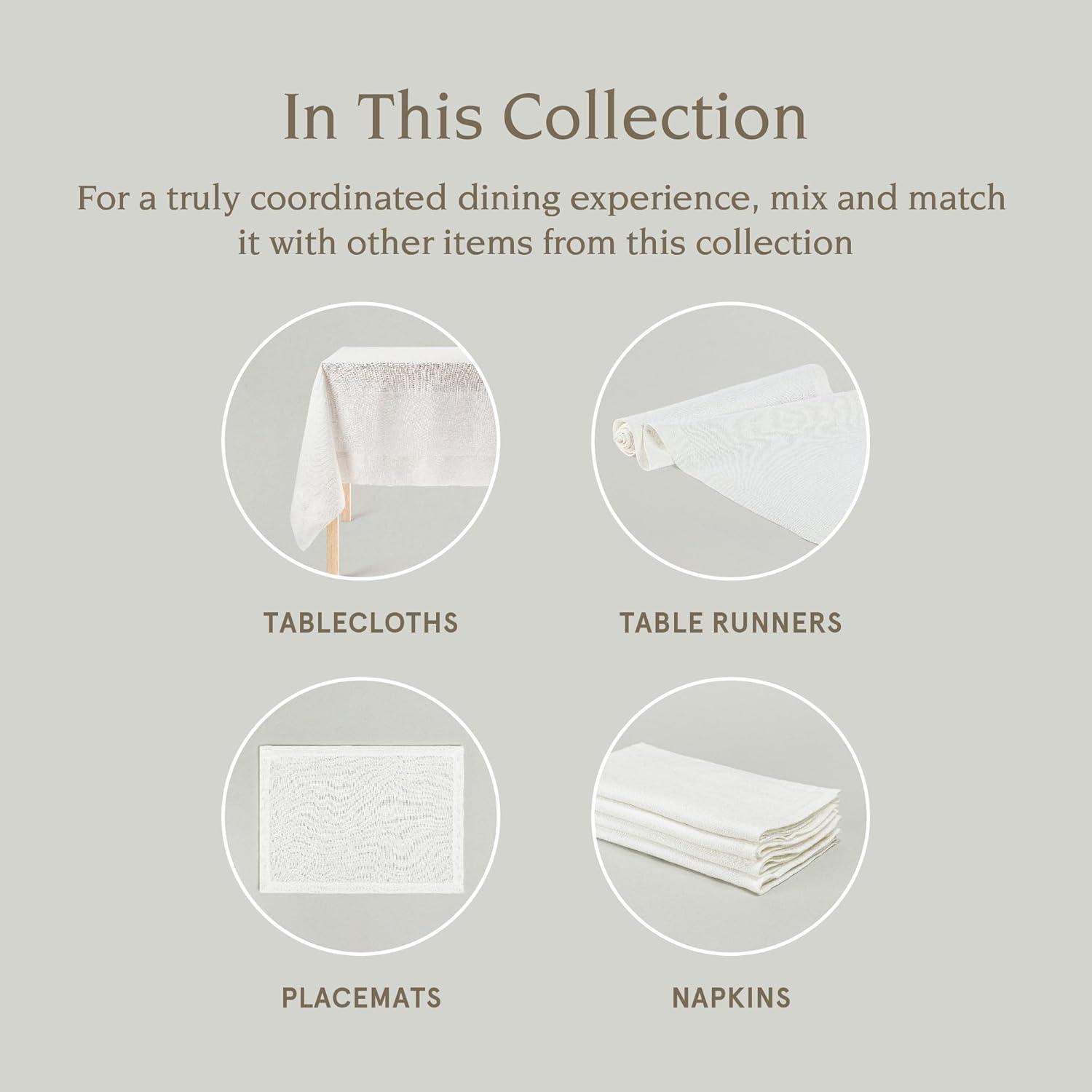 image:imageOverampBack Set of 4 Washed 100Linen Woven Placemats  Colorful Dining Table Mat  Machine Washable  Kitchen and Home Decor  BlueIvory