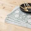 image:imageOverampBack Set of 4 HandBlocked Placemats  Colorful Dining Table Mat  Each Placemat is Unique  100 Cotton  Machine Washable  Kitchen and Home Decor  Green Floral