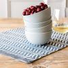 image:imageOverampBack Set of 4 Washed 100Linen Woven Placemats  Colorful Dining Table Mat  Machine Washable  Kitchen and Home Decor  BlueBlue Herringbone