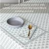image:imageOverampBack Set of 4 Washed 100Linen Woven Placemats  Colorful Dining Table Mat  Machine Washable  Kitchen and Home Decor  BlueGreen Flower