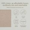 image:imageOverampBack Set of 4 Washed 100Linen Woven Placemats  Colorful Dining Table Mat  Machine Washable  Kitchen and Home Decor  BlueTaupe