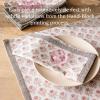 image:imageoverampback Cloth Napkins Set  Cotton Block Print Napkins Reusable amp Washable  Decorative Dinner Cocktail Floral Spring Table Napkins Cloth for Home or Events  Blue ArchPink Bloom
