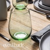 image:imageoverampback 18oz Stemless Glassware  Set of 4 Drinking Glasses for Parties Gettogethers and More  MouthBlown  Wine Cups for Kitchen and Dining Room  Green