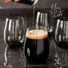 image:imageoverampback 18oz Stemless Glassware  Set of 4 Drinking Glasses for Parties Gettogethers and More  MouthBlown  Wine Cups for Kitchen and Dining Room  Smoke