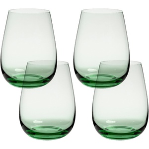 image:imageoverampback 18oz Stemless Glassware  Set of 4 Drinking Glasses for Parties Gettogethers and More  MouthBlown  Wine Cups for Kitchen and Dining Room  Green