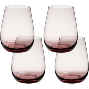 image:imageoverampback 18oz Stemless Glassware  Set of 4 Drinking Glasses for Parties Gettogethers and More  MouthBlown  Wine Cups for Kitchen and Dining Room  Purple
